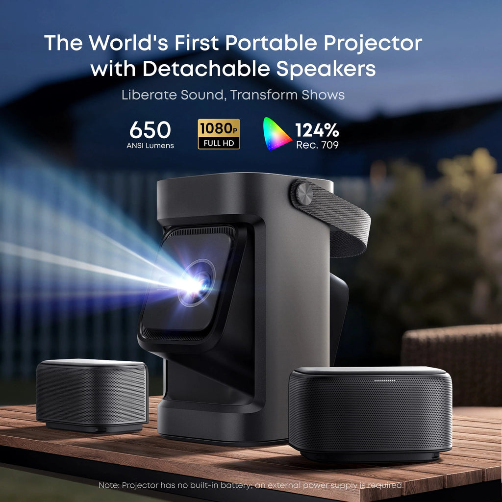 【NEW】Nebula P1 | World's First Portable Projector with Detachable Speakers | 650-Lumen Full HD Smart Portable Projector