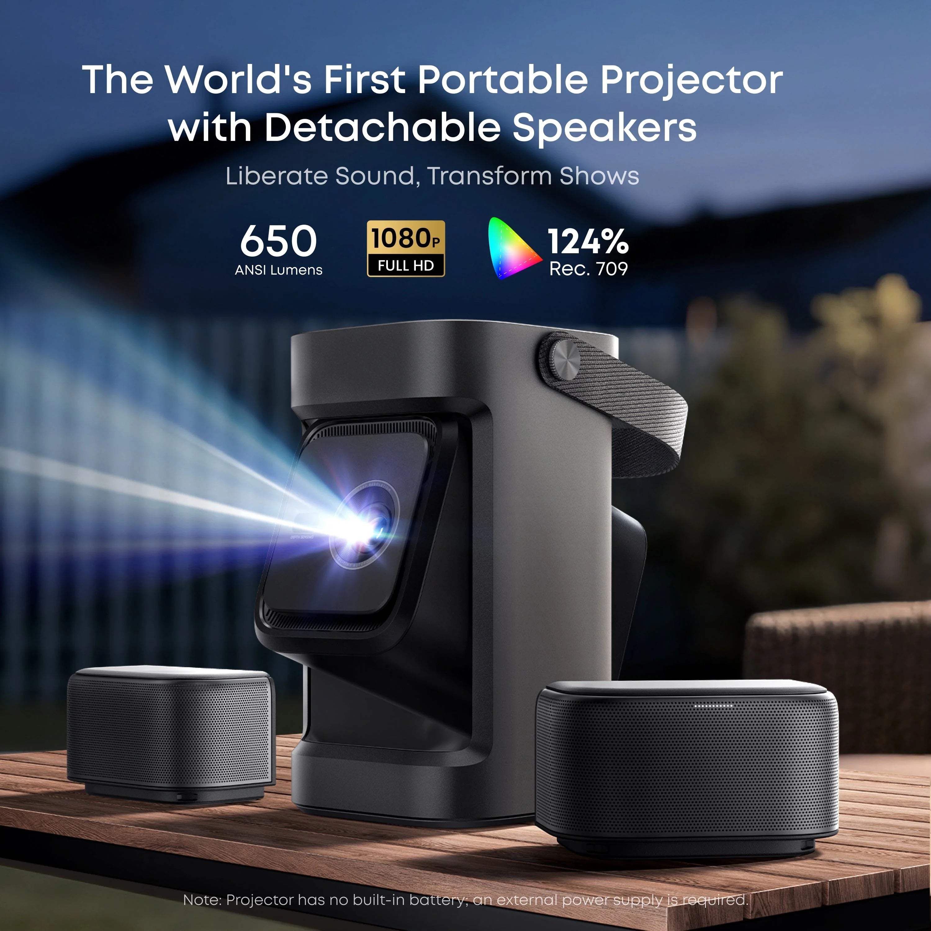 【NEW】Nebula P1 | World's First Portable Projector with Detachable Speakers | 650-Lumen Full HD Smart Portable Projector